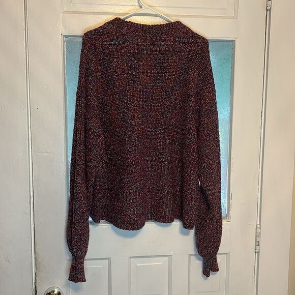 Time & Tru Women’s Burgundy Red Chunky Knit Oversized Pullover Sweater XL 16-18 - Picture 5 of 5